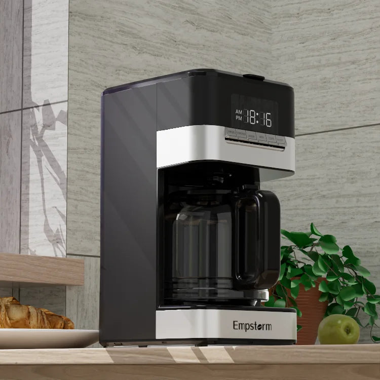 1.8L Visible Water Window Electric Drip Coffee Maker Semi-Auto for Office Use