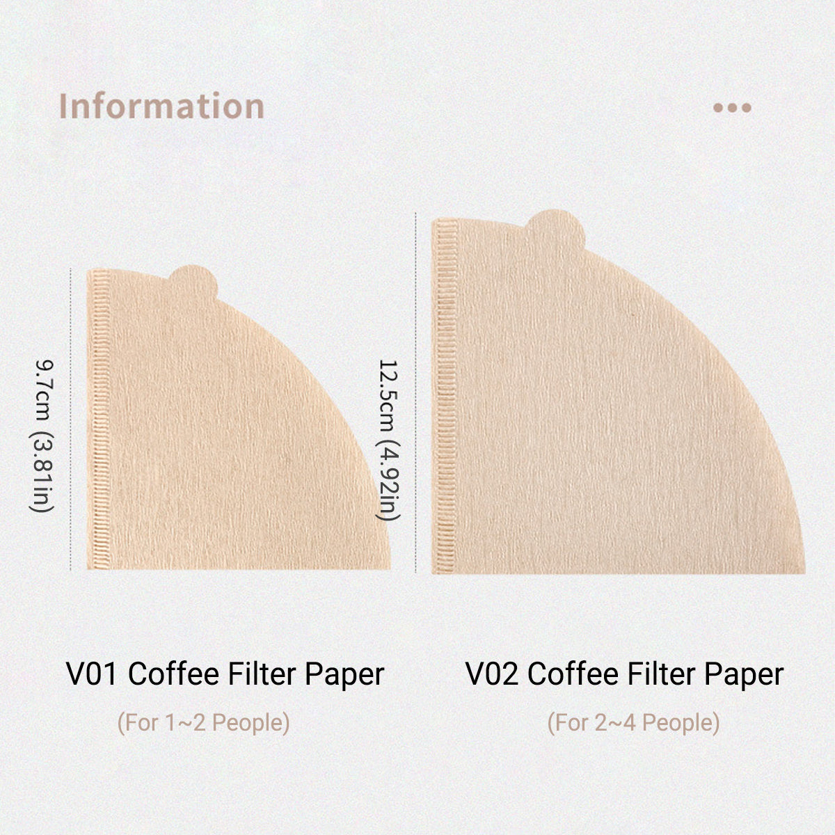 100PCS Coffee Filter Paper Drip Cone Funnel Handmade Filters for Coffee Machine - V02-100PCS