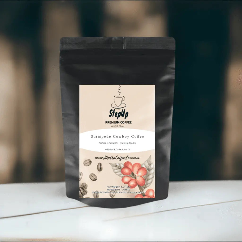 Stampede Cowboy Blend, Medium & Dark Roast Standard, Whole, Espresso 12oz-12 lb.